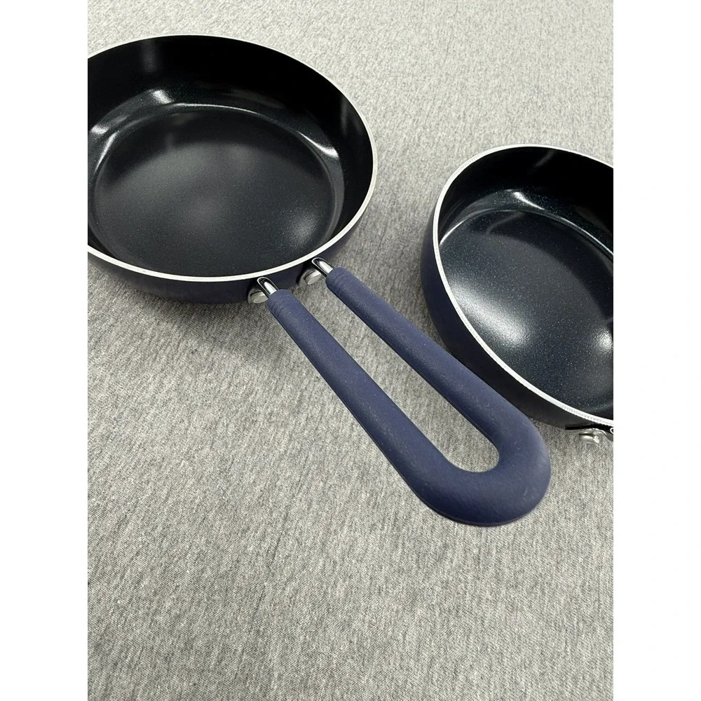 (2) Blue Diamond Mini Egg Frying Pan Skillet Infused Ceramic Nonstick Blue